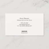 Carte De Visite Élégant or rayé (pas brillant) Rose clair moderne (Dos)