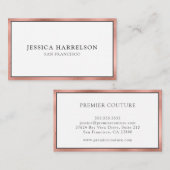 Carte De Visite Élégant or Rose (Devant / Derrière)