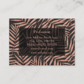 Carte De Visite Élégant or rose feuilles tropicaux (Dos)