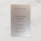 Carte De Visite Elégant or soie moderne look Monogramme (Dos)