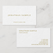 Carte De Visite Elégant Or Texte Premium Papier épais Luxe (Devant / Derrière)