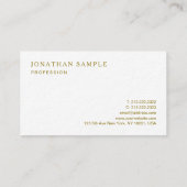 Carte De Visite Elégant Or Texte Premium Papier épais Luxe (Dos)