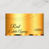 Carte De Visite Élégant orange glamour avec logo professionnel (Devant)