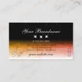 Carte De Visite Elégant Orange Marbré noir Blanc Bijoux Monogramme (Dos)