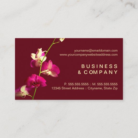 Carte De Visite Elégant orchidée (Dos)