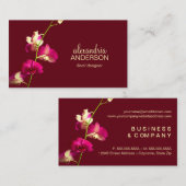 Carte De Visite Elégant orchidée (Devant / Derrière)