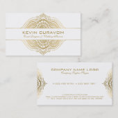 Carte De Visite Élégant ornement de marguerite or (Devant / Derrière)