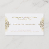 Carte De Visite Élégant ornement de marguerite or (Dos)