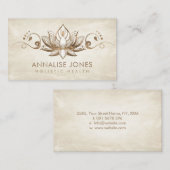 Carte De Visite Élégant ornement Lotus - Or pastel (Devant / Derrière)