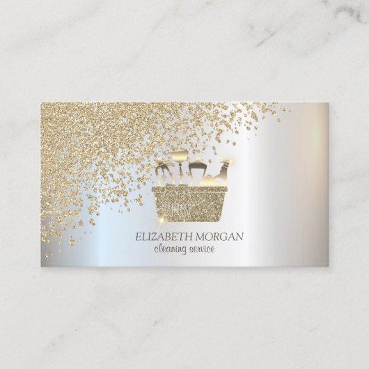 Carte De Visite Élégant outil de nettoyage des diamants d'or (Devant)