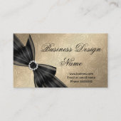 Carte De Visite Elégant Paisley Brown Gold Black Diamond Bow (Devant)