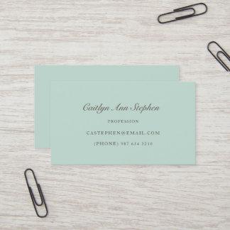 Carte De Visite Elegant Pale Blue Business Card