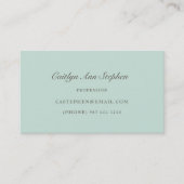 Carte De Visite Elegant Pale Blue Business Card (Devant)