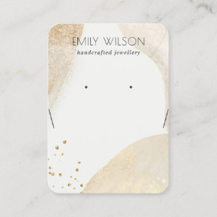 Carte De Visite Elégant Pale Gold Abstrait Forme de collier affic