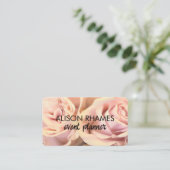 Carte De Visite elegant pale pink rose petals custom  (Debout devant)