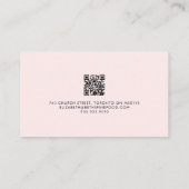 Carte De Visite Élégant Pale Rose Luxe Script QR CODE (Dos)