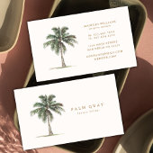 Carte De Visite Elégant Palm Tropical Vacation Beach Location
