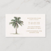 Carte De Visite Elégant Palm Tropical Vacation Beach Location (Dos)