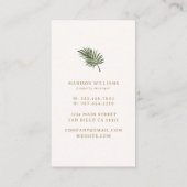 Carte De Visite Élégant palmier Tropical Location de vacances (Dos)