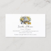 Carte De Visite Élégant panier cadeau en argent jaune or (Dos)