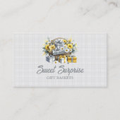 Carte De Visite Élégant panier cadeau en argent jaune or (Devant)