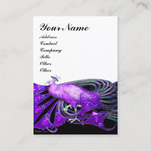 Carte De Visite ÉLÉGANT PAON VIOLET BIJOU Blanc