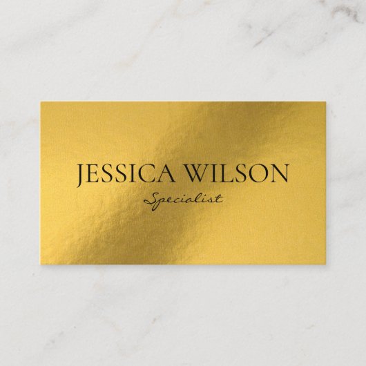 Carte De Visite Élégant papier doré moderne (Devant)