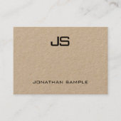 Carte De Visite Élégant papier Kraft réel Modèle Monogramme modern (Devant)