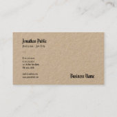Carte De Visite Élégant papier Kraft réel Nostalgique Modèle Brown (Dos)