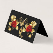 Carte De Visite Élégant papillon Classy Rouge Rose Black Gold (Dos)