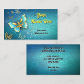 Carte De Visite Élégant papillon doré classique (Devant / Derrière)