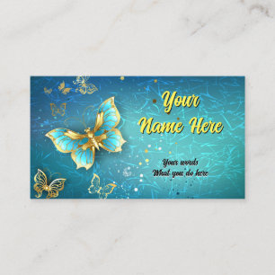 Carte De Visite Élégant papillon doré classique