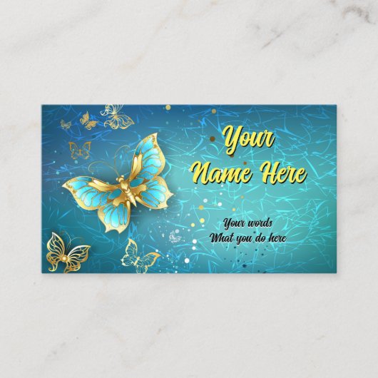 Carte De Visite Élégant papillon doré classique (Devant)