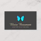 Carte De Visite Élégant Papillon Turquoise (Devant)