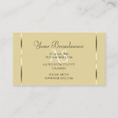 Carte De Visite Élégant Paravents de Beige clair et de Diamants bl (Dos)