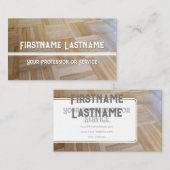 Carte De Visite Élégant parquet en bois blanc (Devant / Derrière)