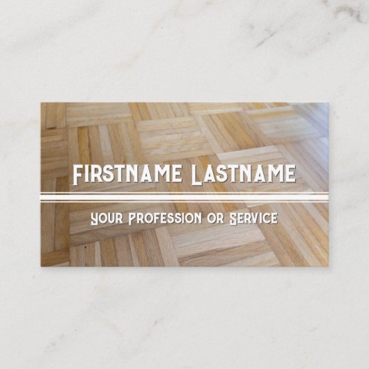 Carte De Visite Élégant parquet en bois blanc (Devant)