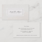 Carte De Visite Elégant parquet Style Plaque de lin beige look (Devant / Derrière)