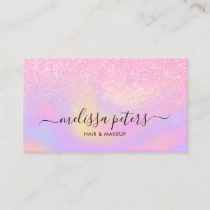 Carte De Visite Elégant Parties scintillant Holographique Script m