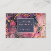 Carte De Visite Élégant Parties scintillant marbre rose Rose Or pr (Devant)