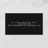 Carte De Visite Élégant, Parties scintillant noire, argent (Dos)