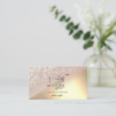 Carte De Visite Elegant Parties scintillant or Bokeh Ombre (Debout devant)