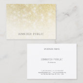 Carte De Visite Elegant Parties scintillant or Modèle professionne (Devant / Derrière)