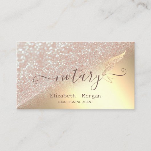 Carte De Visite Élégant Parties scintillant plume Notaire Bokeh Go (Devant)