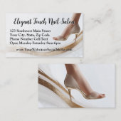 Carte De Visite Elégant Parties scintillant Pompe Pedicure Manucur (Devant / Derrière)