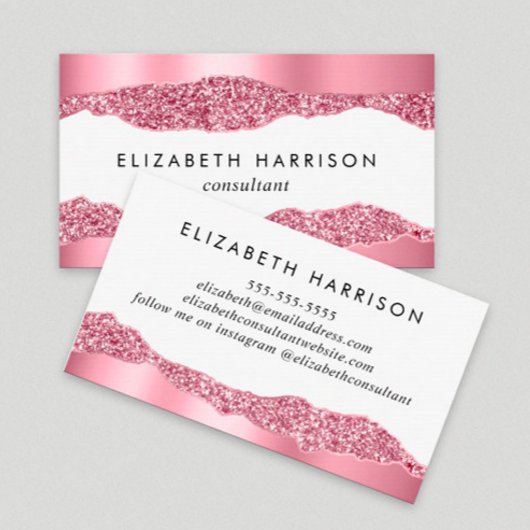 Carte De Visite Élégant Parties scintillant rose