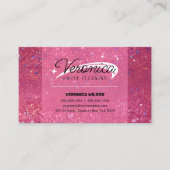 Carte De Visite Élégant Parties scintillant rose Maison ménage mén (Devant)