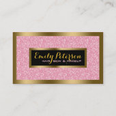 Carte De Visite Elégant Parties scintillant rose Or & Black Accent (Devant)