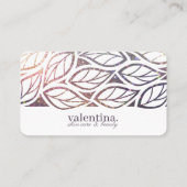 Carte De Visite Elégant Parties scintillant violet feuille Motif m (Dos)