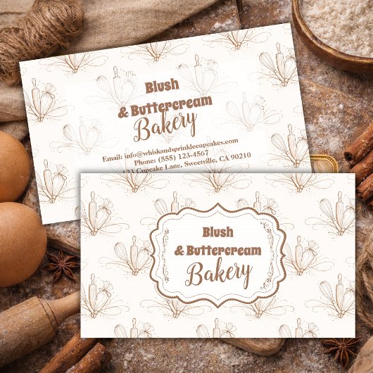 Carte De Visite Elegant Pastel Bakery Branding